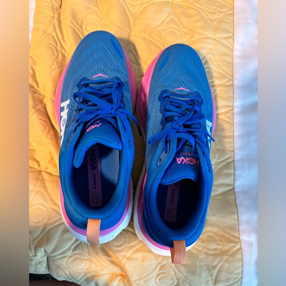 Hoka Women's Blue Pink White Sneakers - Picture 4 of 12